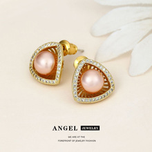 【冬季清仓8折】韩国东大门925银针精致锆石耳钉女闪钻小清新珍珠