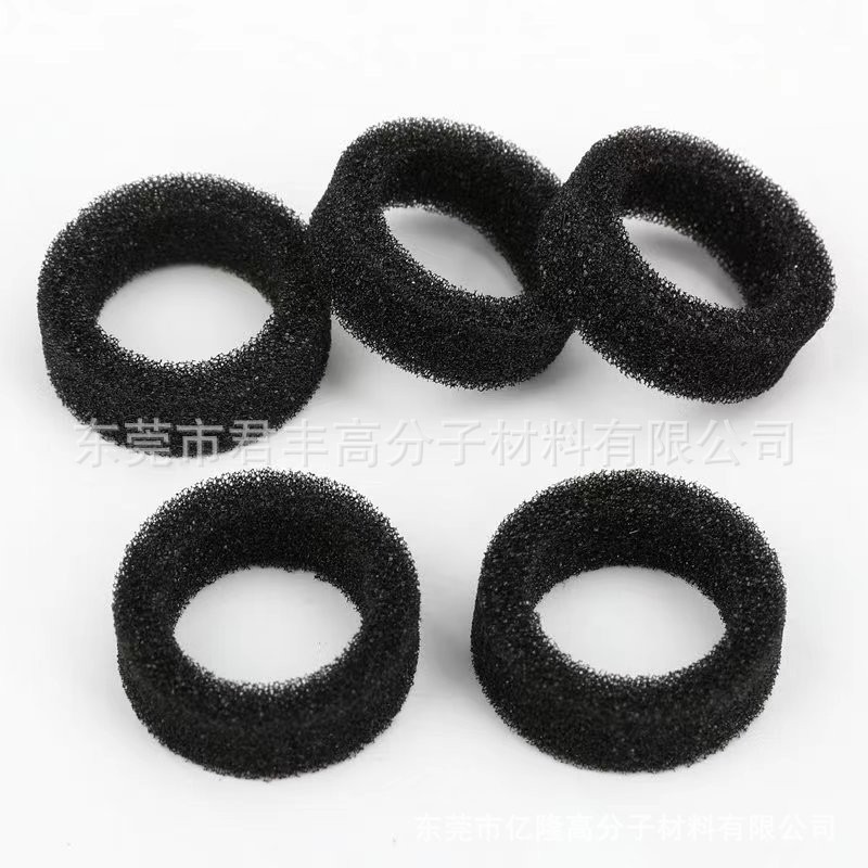 供应30ppi黑色水泵过滤棉圆管圆形76*58*30mm宠物饮水机过滤海绵