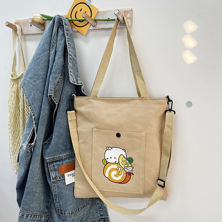 The new Korean-style cute Japanese-style single-shoulder bag is selling well. It's a simple and versatile canvas bag for college students' crossbody tutoring undefined