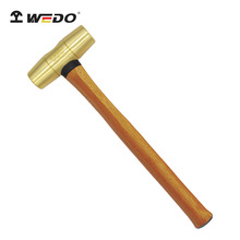 WEDO维度工具 厂家专供黄铜锤防爆黄铜木柄圆鼓锤锤子手锤BR2103B