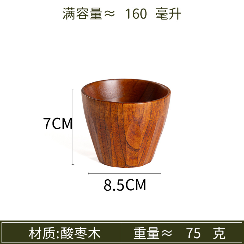 Fuente de productos domésticos de madera de jujube ácido todo tipo de tazas de madera de sake tazas de agua de madera sólida tazas de té de barriga tazas de té de restaurante