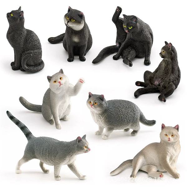 8 types of gray and black cats 245g