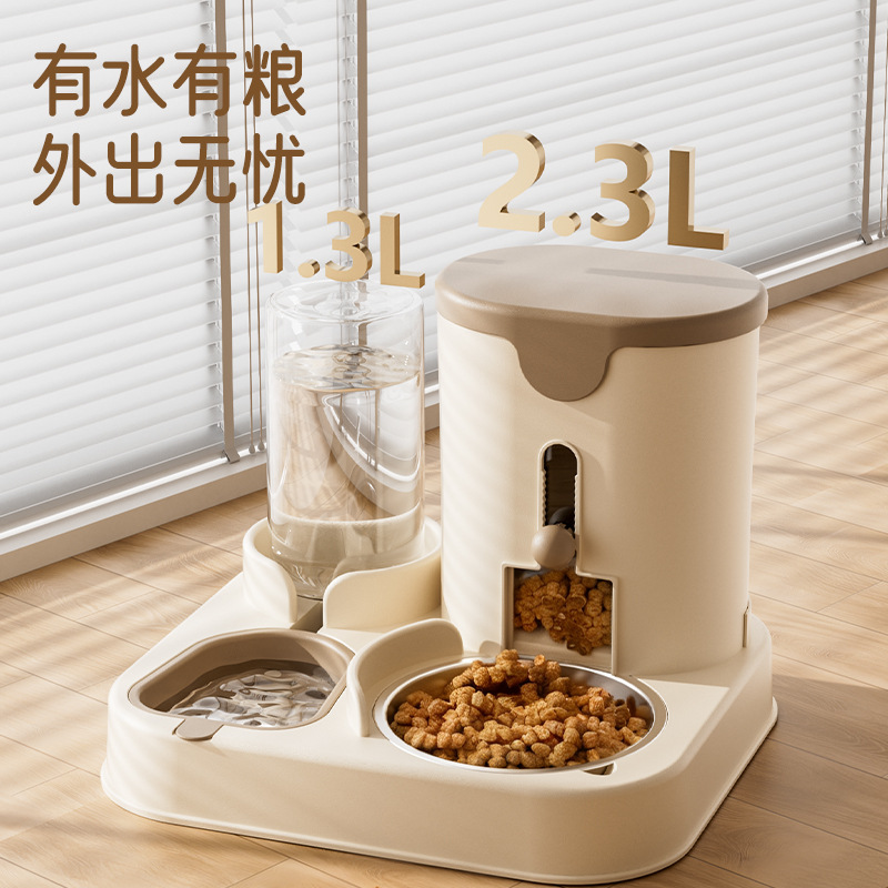 Taco para gatos, tazón para perros, alimento para gatos, alimentador automático para gatos, agua potable integral, tazón para gatos, agua potable para mascotas, suministros de tazón doble