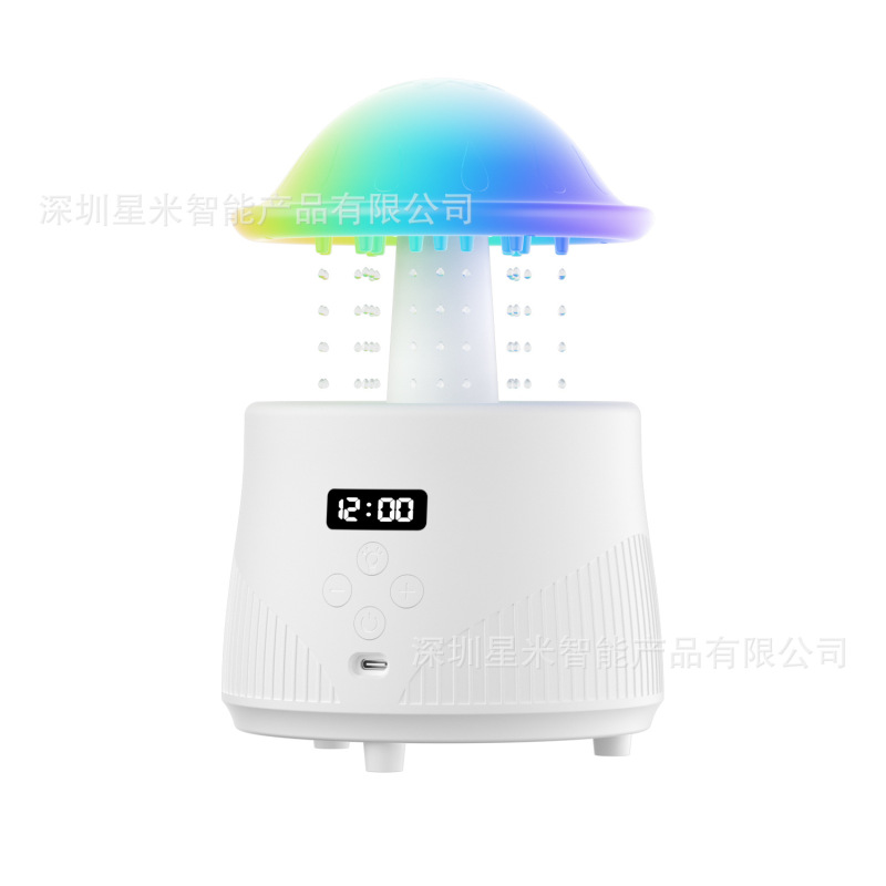 クロスボーダー新型Y21赤ずきん雨滴加湿器音響キノコ静音雰囲気ランプ噴霧白騒音音響|undefined