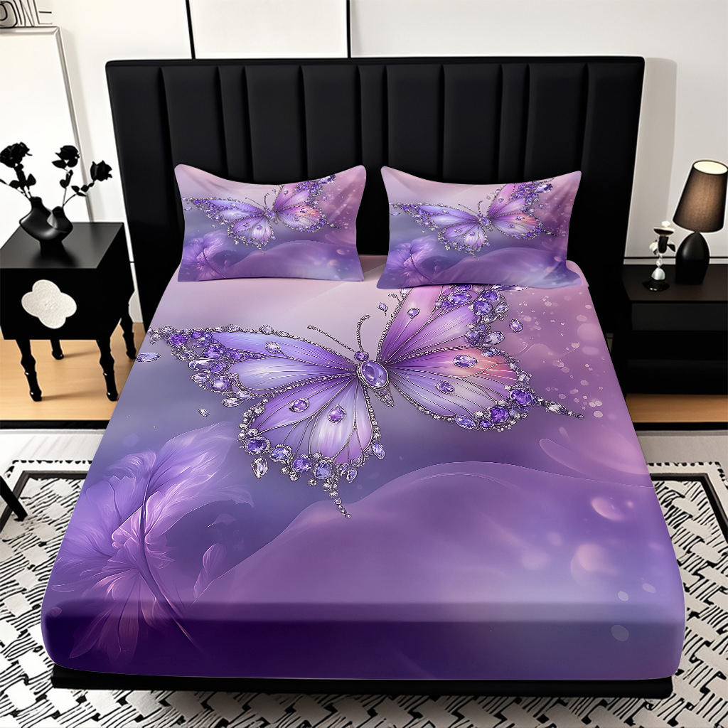 TEMU / JIT cama abrasiva Kits de almohada mariposa de color impresión digital 3D fuente de ropa de cama fabricantes