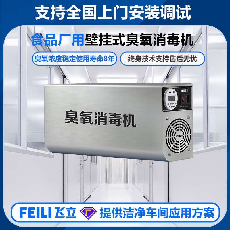 飞立不锈钢臭氧消毒机壁挂式洁净车间用高效杀菌风冷式臭氧发生器