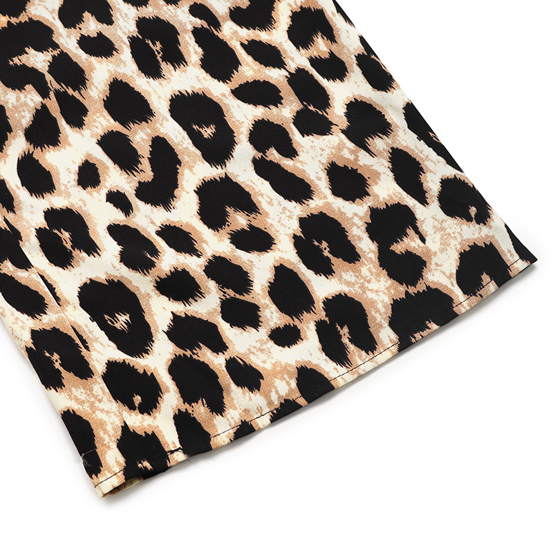 Summer Jumpsuit Tied High Waist Leopard Print Jumpsuit