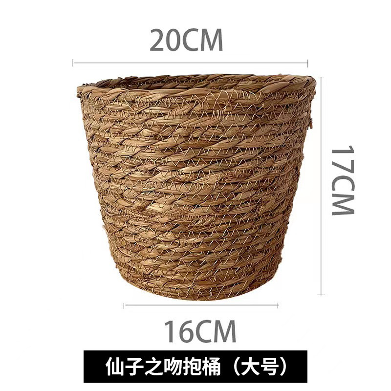 七夕仙子のキス草編花籠円形抱っこ桶花花束生け花籠草編手作り花籠植木鉢|undefined