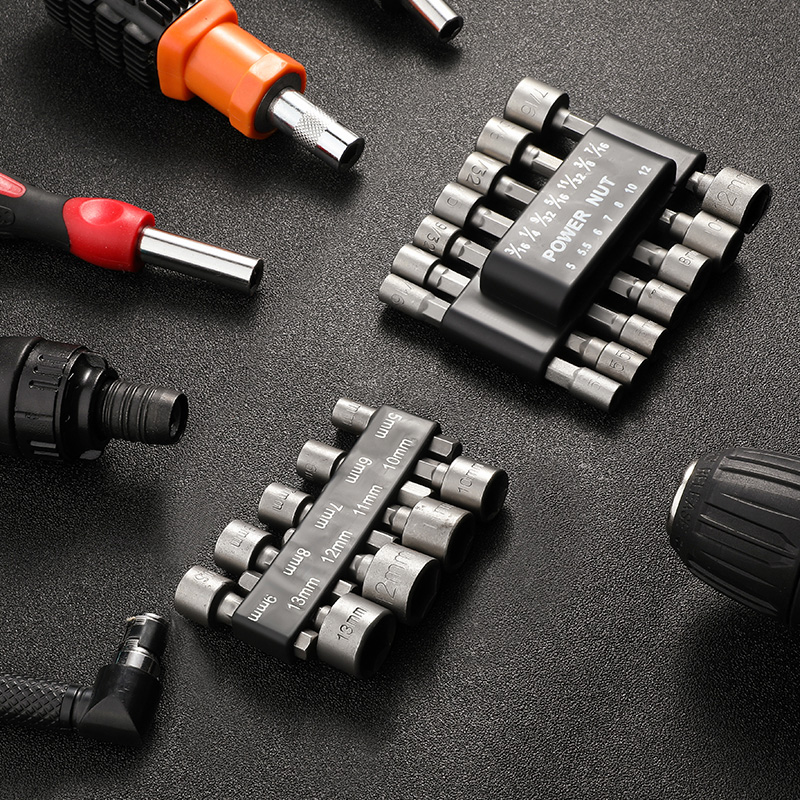 llave eléctrica cabeza de manguito conjunto completo de cabeza de lote hexagonal de pistola de aire destornillador hexagonal taladro de mano mano conjunto de manguito de lote de aire