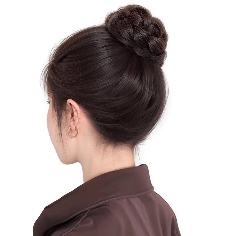 Peruca de cabeza de bola, anillo de pelo, brote de flores de oro, clip de agarre de cabeza, disco fluido natural, artefacto de pelo simulado, cráneo alto.