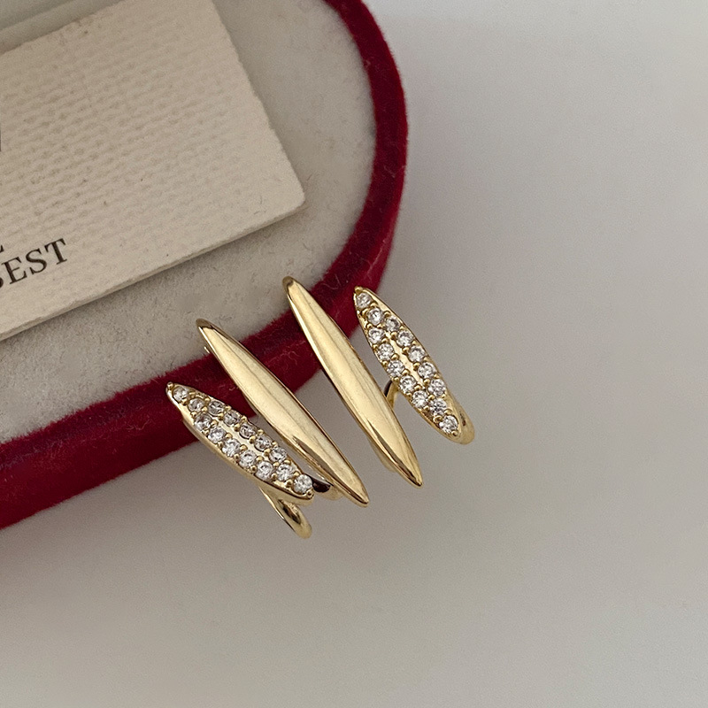 Línea de metal pendientes de doble capa Corea del Sur personalidad simple estilo frío joyería del oído exquisita Luz de lujo de alto grado para las mujeres image 8