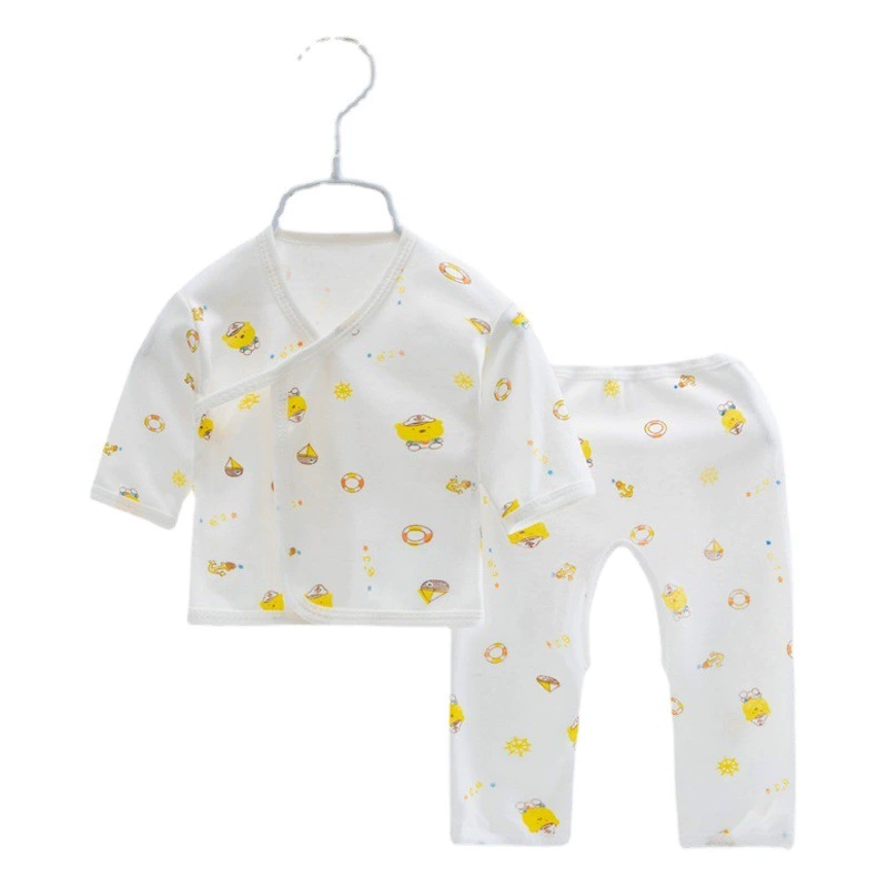 Детское нижнее белье костюм из чистого хлопка весна и осень 0-Марта Одежда для новорожденных Тонкая четырехсезонная Одежда для маленьких монахов Лапы