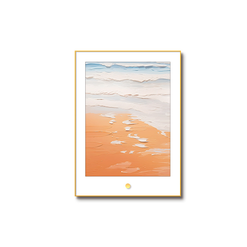 Pintura decorativa de entrada de estilo crema moderna simple, vista al mar, pasillo vertical, pasillo, dormitorio, sala de estar, comedor, pintura al óleo