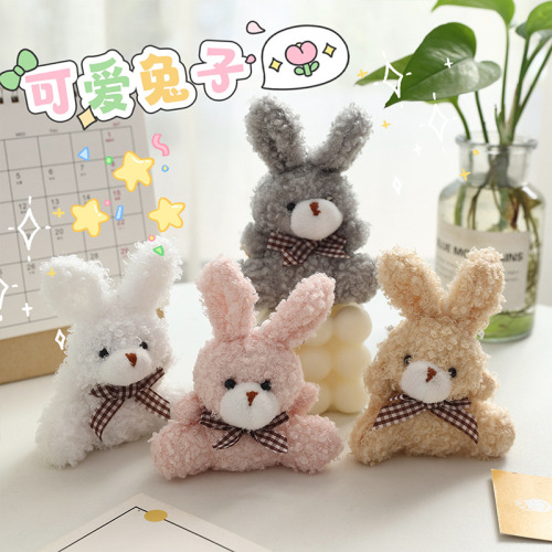 Ins Korean-style fluffy bear soft cute keychain ornament figure plush toy bag accessory Valentine's Day gift