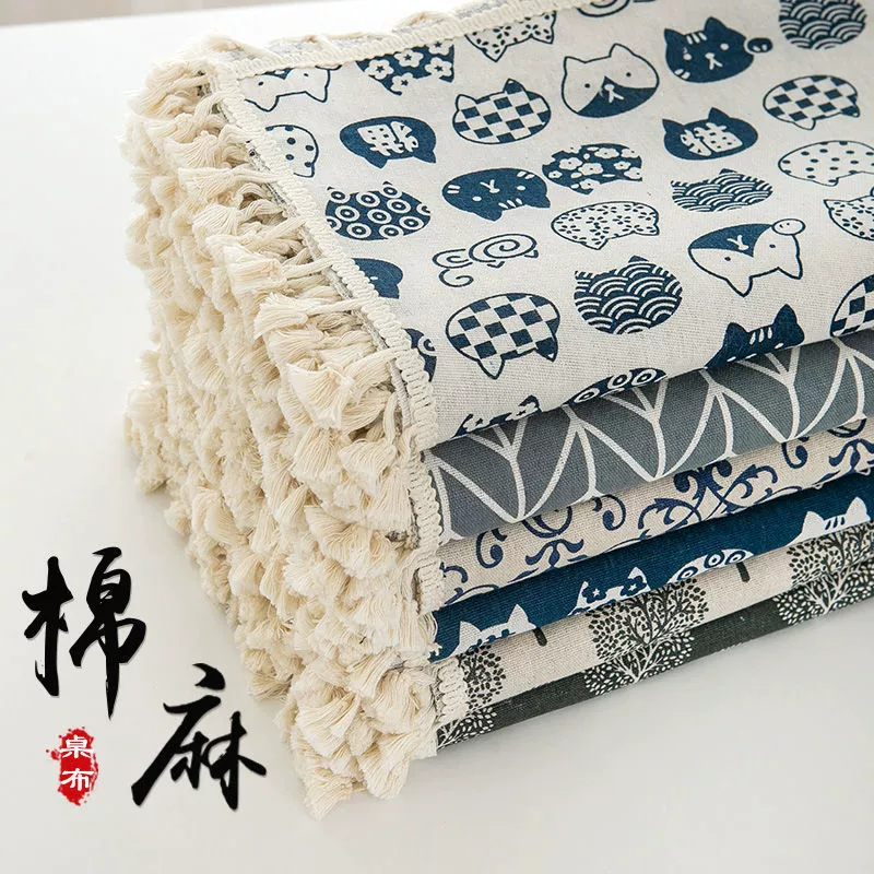 Скатерть из хлопка и льна, небольшой свежий скандинавский стиль, популярный клетчатый узор в виде сердца для девочек, журнальный столик, обеденный стол, коврик для стола в общежитии