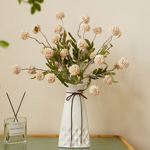Simulation 5 dandelion wedding living room decorative mini table tennis chrysanthemum silk flower autumn color small ball Simulation flowers