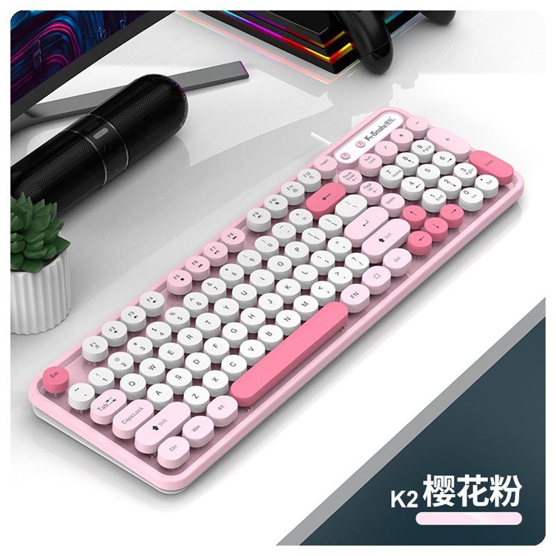 マムシK2有線usbキーボードマウスセットレトロパンク女子デスクトップコンピュータノートオフィスセット|undefined