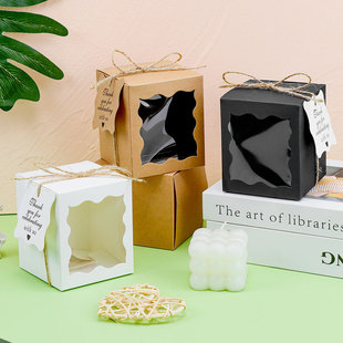 Window Kraft Paper Box Rectangular Gift Box Empty Box High-end Wedding Sugar Box High-end Square Gift Box