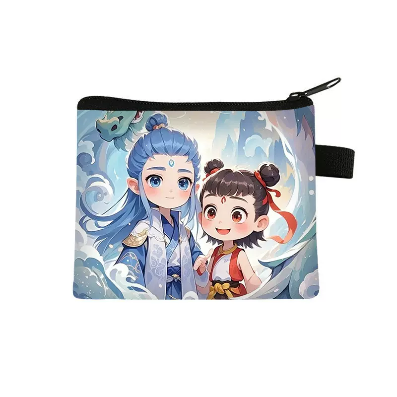 2025哪吒2周边零钱包男女时尚迷你卡包涤纶印花收纳耳机包厂家批