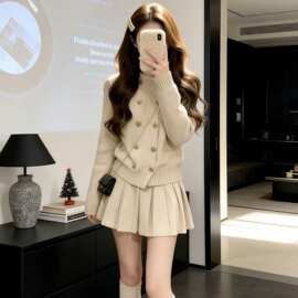 小个子香风毛衣连衣裙子女2026早秋新款巨好看穿搭一整套短裙套装