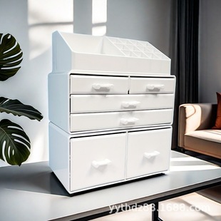 Cosmetic Storage Box Lipstick Storage Rack Skin Care Products Storage Rack Advanced Dustproof Desktop Storage Cabinet Dressing Box