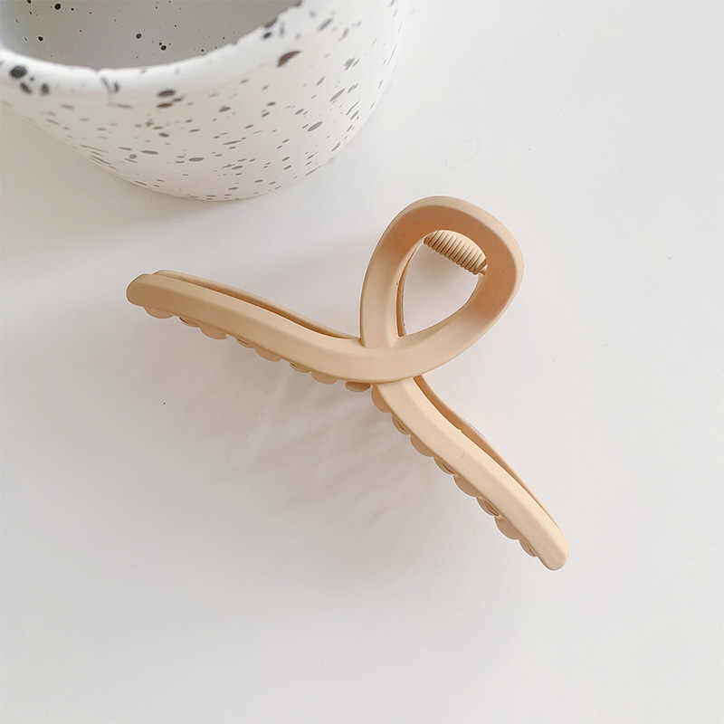 Pinza para el cabello de placa de color coreano ins Maillard, pinza para el cabello de color té con leche de otoño e invierno, pinza para el cabello grande de textura simple