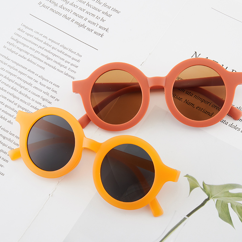 New children's sunglasses, cute cartoon small circle glasses, children's sunglasses for taking pictures, baby sun visors