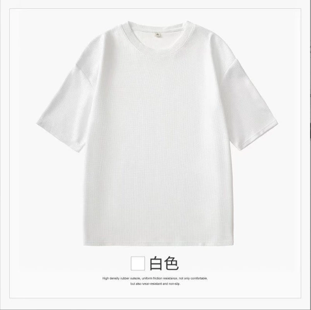 Футболка с коротким рукавом Japanese retro, оверсайз, вафельная текстура, унисекс M–3XL