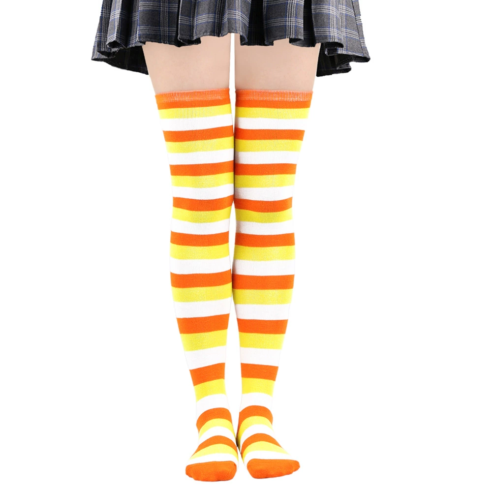 Knee-high Socks Japanese Style, Striped Cosplay & Halloween, Tube 50 cm, Polyester