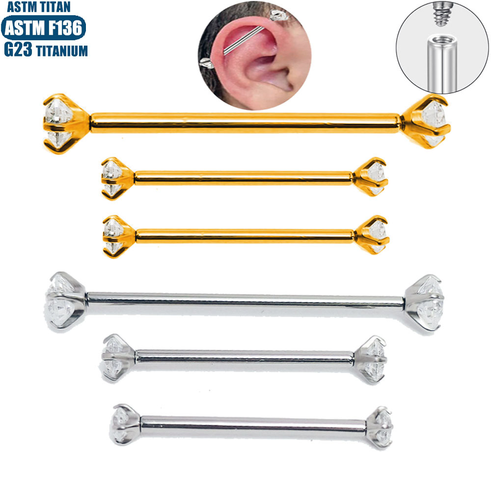 Pointed labret stud close-up product detail