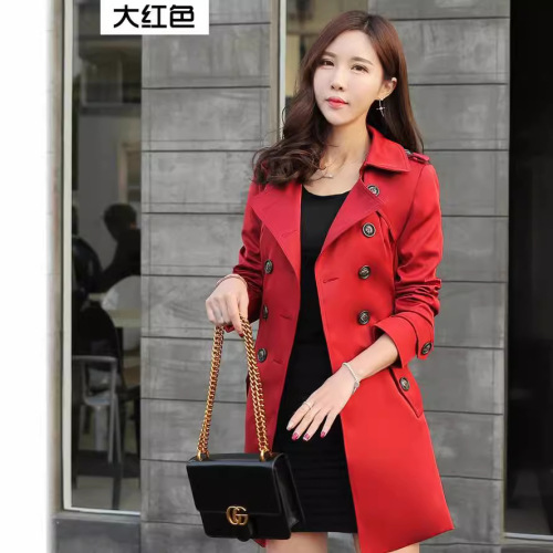 2025 Spring and Autumn Windbreaker Women's Korean Style Small Fragrance Jacket Small Women's Fashionable Mid-Length Coat Approval