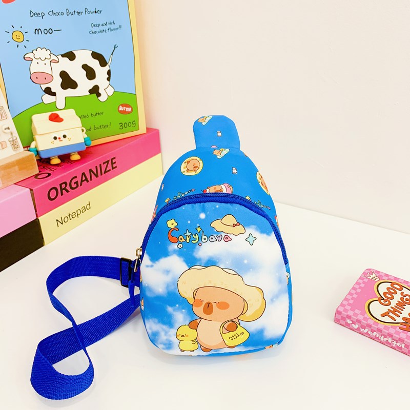 Bolsos de pecho de dibujos animados japoneses para niños y niñas encantadores carteras de cambio de bebé Capibara nuevas bolsas de impresión para niños