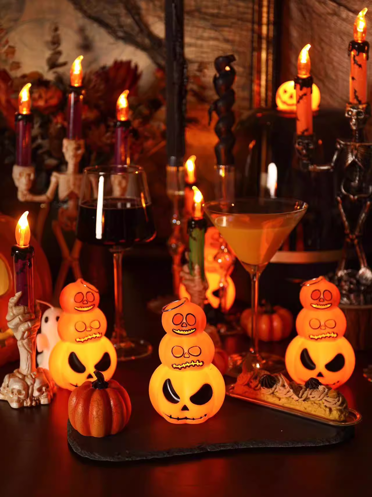 Decoración de bar de luces de calabaza de Halloween brillante decoración en línea accesorios accesorios al aire libre decoración decoración