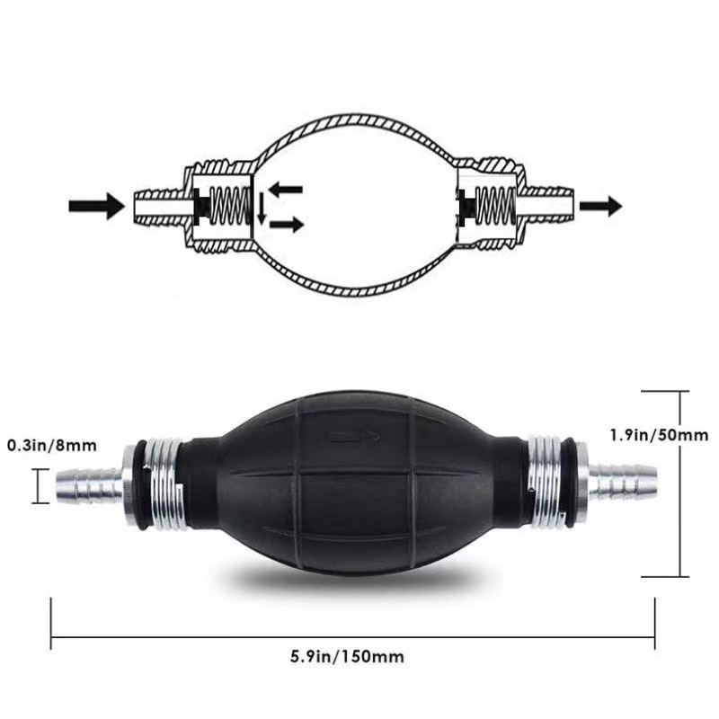 Automobile Boat Machinery Oil Supply Manual Car Diesel Oil Pump Fuel Rubber One-way Hand Oil Pump Check Valve NBR