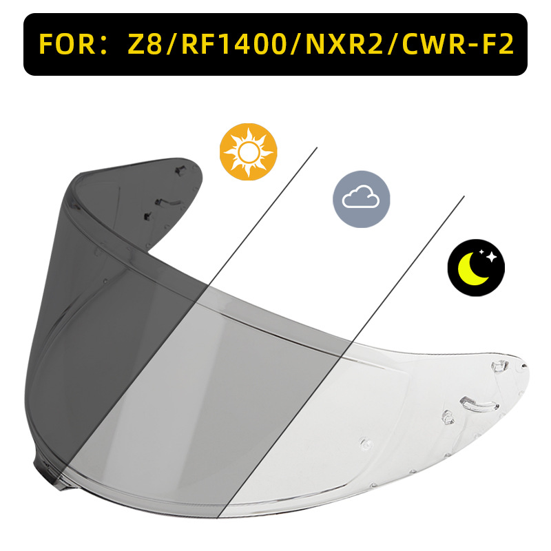 Motorcycle Helmet Color-Changing Lens X14/Z7/Z8/Rx7X/Sm961 Anti-Uv Full-Face Helmet Color-Changing Lens