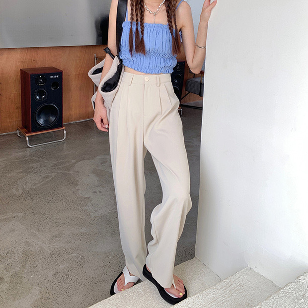 Women's Street British Style Solid Color Ankle-length Casual Pants Wide Leg Pants display picture 1