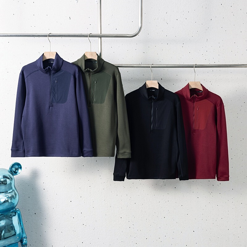 2026 Niaojia similar style alternative stand-up collar half-zip sweatshirt, long-sleeved outdoor sports training cycling casual base shirt 2026 Niaojia similar style alternative stand-up collar half-zip sweatshirt, long-sleeved outdoor sports training cycling casual base shirt