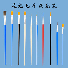 工場直販子供の絵画石膏人形ブラシ水彩アクリルフックラインペンプラスチックロッド 16 センチメートルフラットヘッドペン