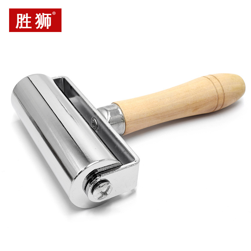胜狮100MM皮革压皮滚轮布料皮料贴合压平用品设备软皮压纹机械
