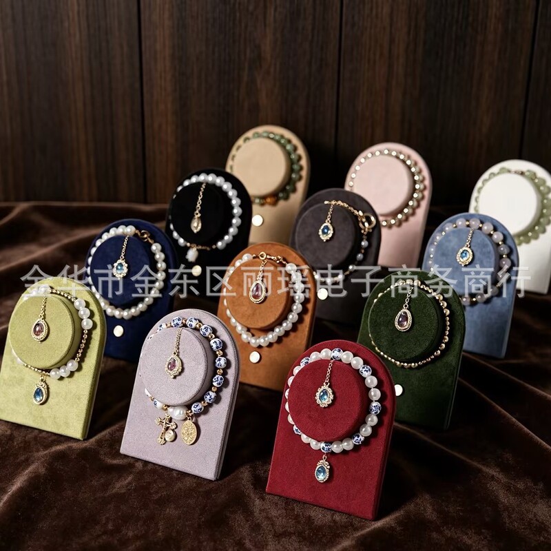 Jewelry Display Stand for Bracelets, Bangles, and Necklaces, Multi-Colored Velvet Mini Neck Holder, Display Props for Stalls and Photography