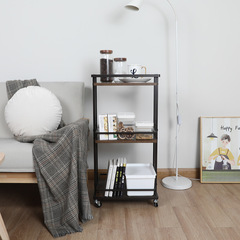 輕奢帶輪臥室收納置物架客廳落地窄縫碳鋼零食擺件多層夾縫收納架