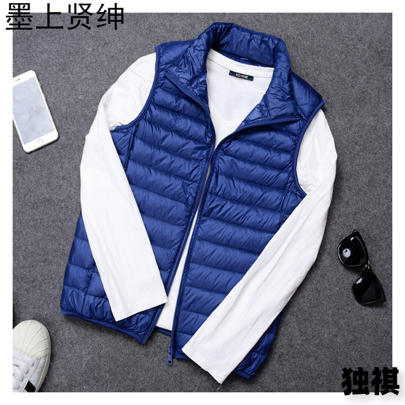 2023 otoño e invierno nuevo estilo chaleco de algodón de plumón ligero chaleco de algodón para hombre chaleco de algodón de talla grande chaqueta de plumón modelos de pareja