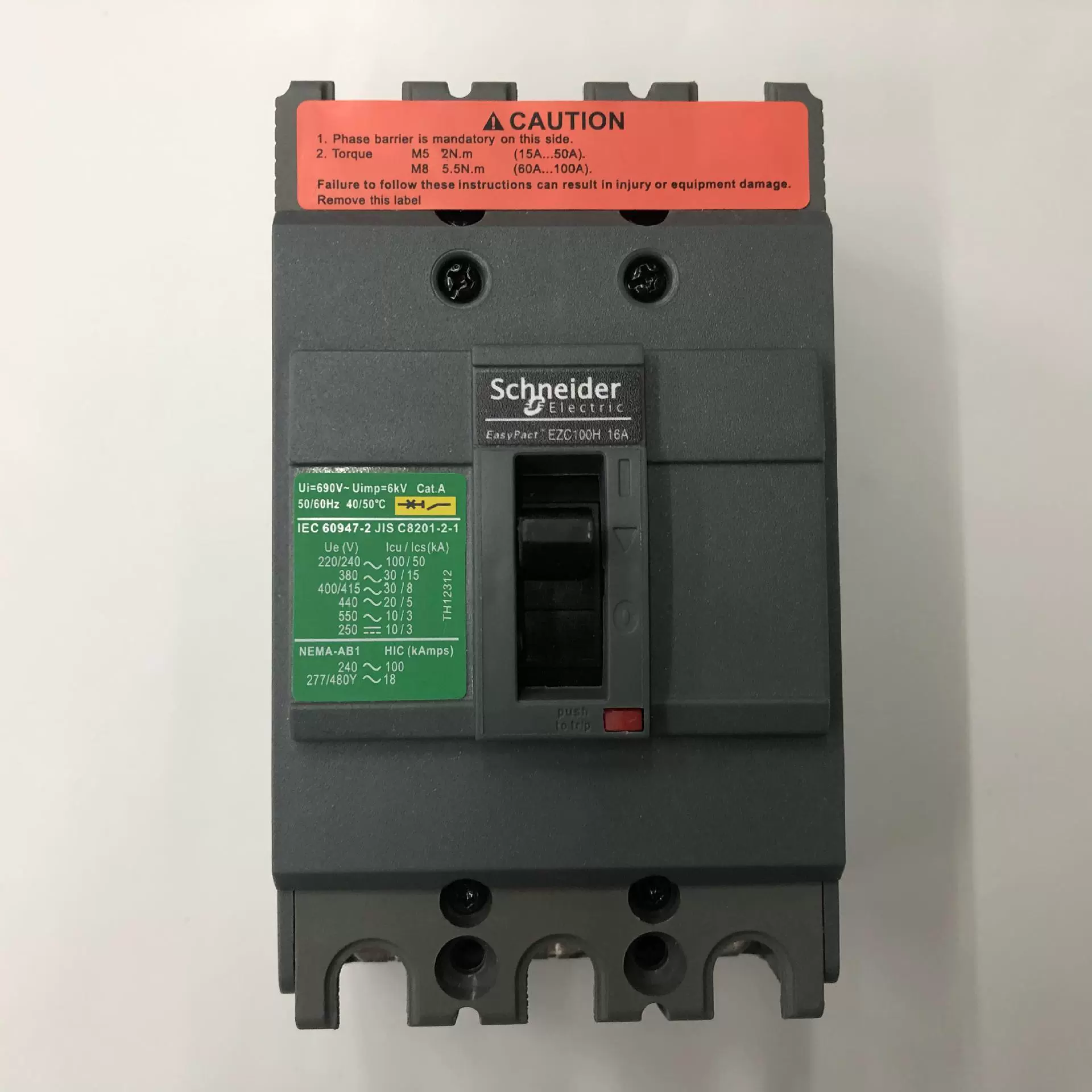 Оригинальный воздушный выключатель Schneider EZC100H3016 3P 16A в литом корпусе