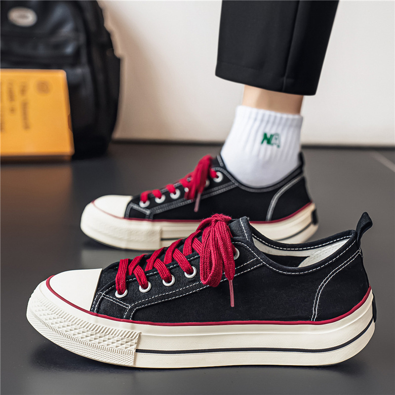 2026 Low-Top Canvas Shoes for Students, Thick-Soled Height-Increasing Men's Shoes, Versatile Ins Retro Sneakers for Men, Dropshipping Available 2026 Low-Top Canvas Shoes for Students, Thick-Soled Height-Increasing Men's Shoes, Versatile Ins Retro Sneakers for Men, Dropshipping Available