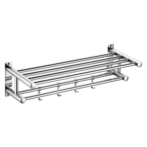 Engineering 304 stainless steel towel rack hotel bathroom storage rack without drilling bathroom bath towel rack hardware hook