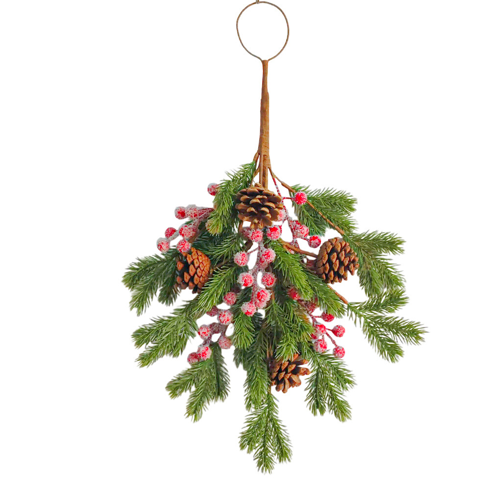 Árbol de Navidad al revés estilo americano de pino pared colgante puerta colgante caña árbol de Navidad accesorios decoración guirnaldas decoraciones Amazon