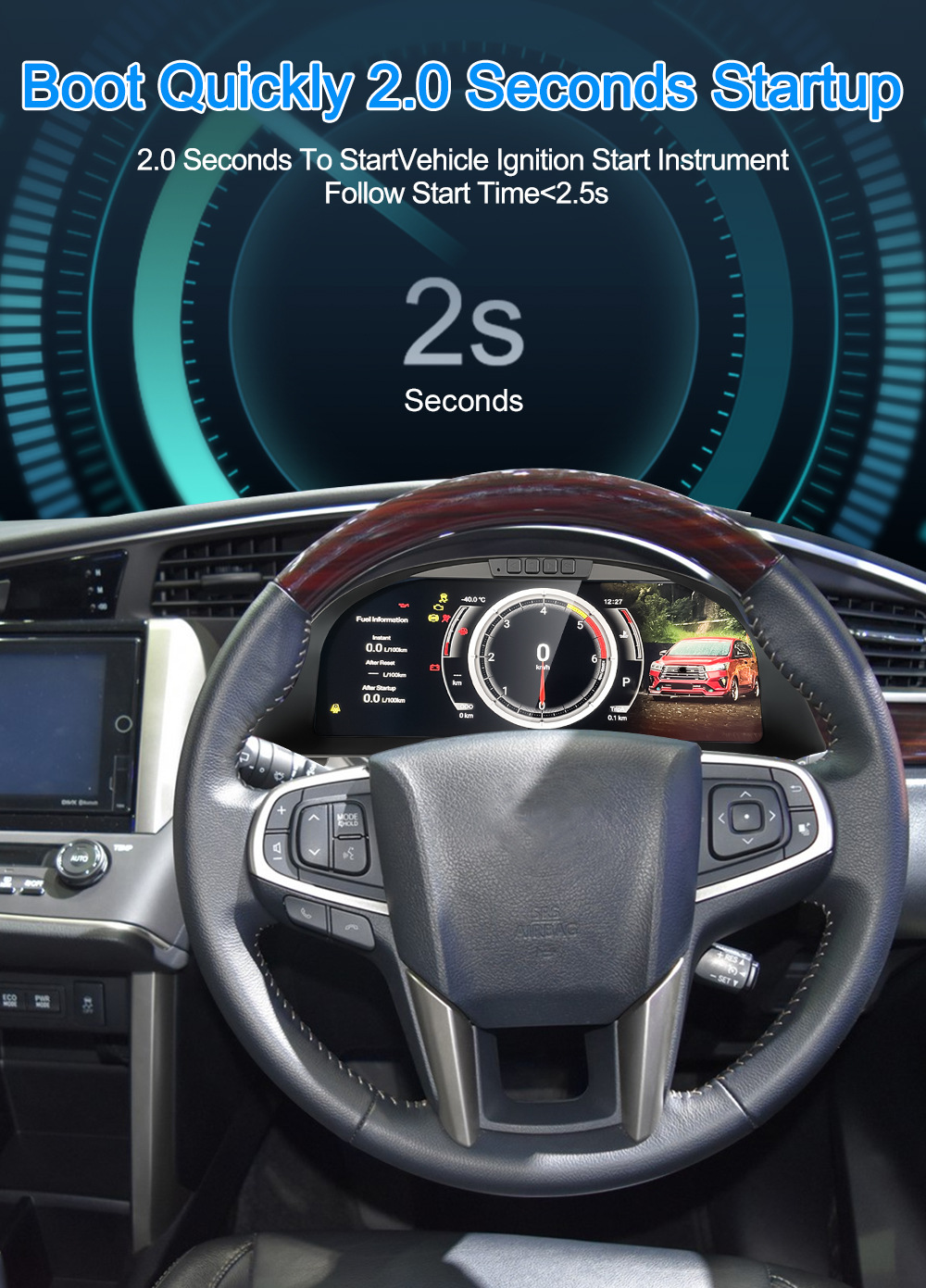 Suitable for Toyota Innova 12.3inch Instrument Panel Led Display with Multiple Ui Options Full Lcd Instrument Panel