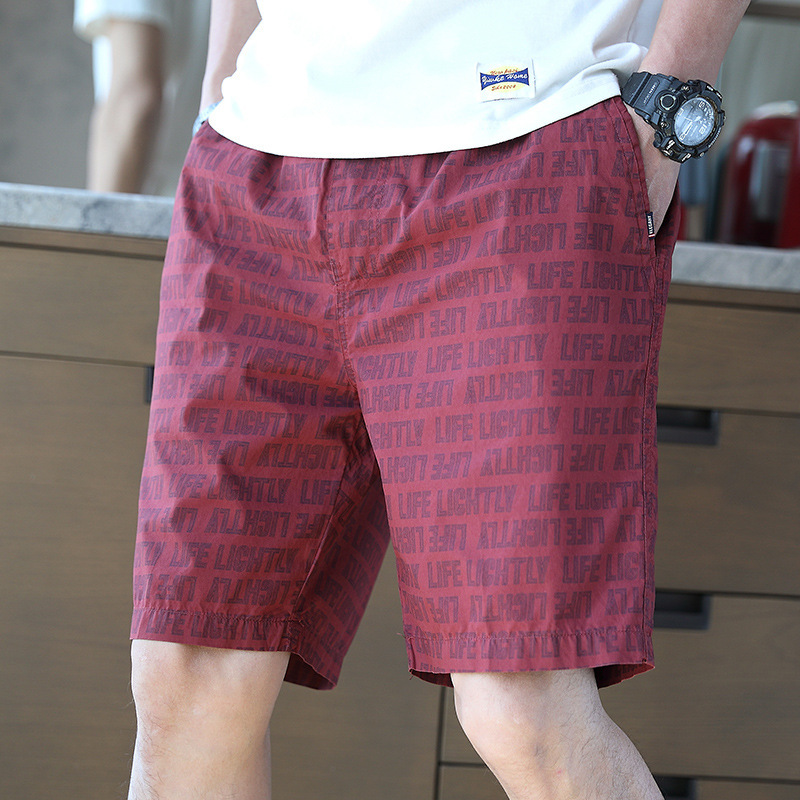 Men's Summer Pure Cotton Casual Shorts Men's Thin Five-point Pants Loose Printed Beach Pants Flower Pants Quick-drying Pants