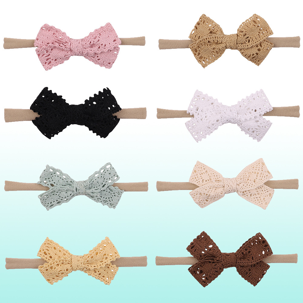 Children's Retro Bow Nylon Headband Hair Accessories display picture 1