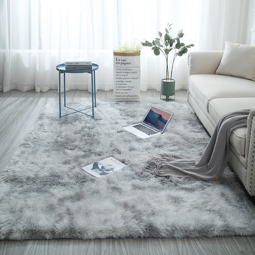 Living room carpet bedroom plush tie-dye sofa tea table mat home fuzzy foot pad bed side rug